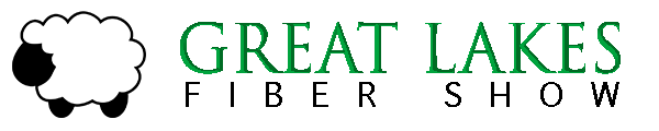 Great Lakes Fiber Show logo: show name with a sheep graphic
